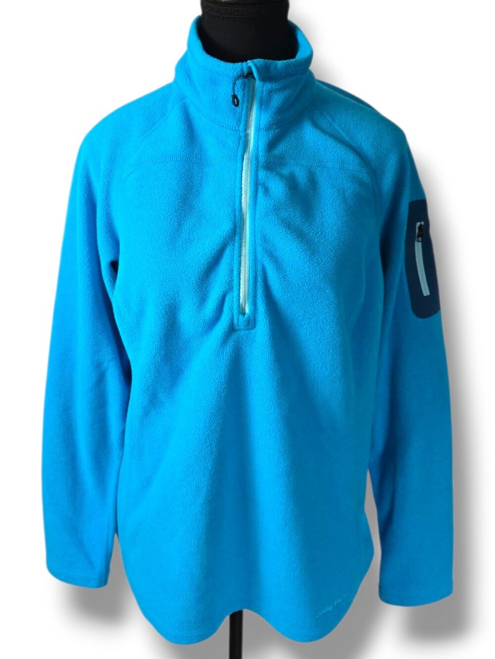Eddie Bauer Polartec Fleece Women’s Large Blue 1/4 Zip Outdoor Hiking Pullover